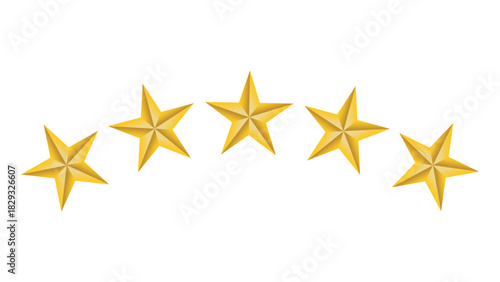 Gold star on white background. Vector Icon.