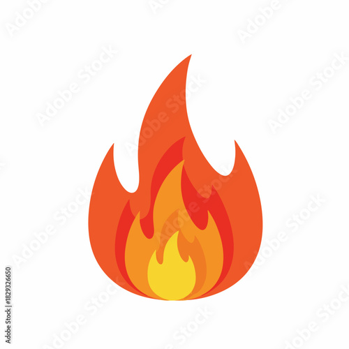 Vibrant Flame Illustration Dynamic Orange, Yellow, and Red Colors for Design