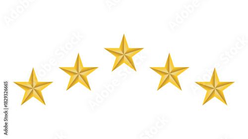 Gold star on white background. Vector Icon.