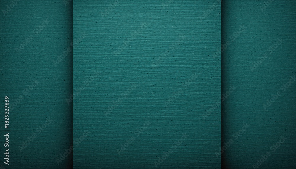 Fototapeta premium Textured Teal Background with Vertical Shadowed Panels.