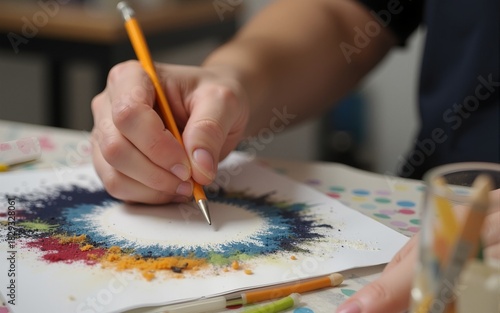 Artist Preparing Materials For Creativity. High quality