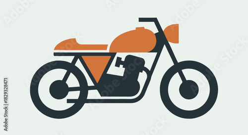 Flat Design Cafe Racer Motorcycle