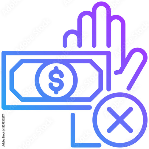 Rejection icon for dishonesty , website, application, printing, document, poster design, etc