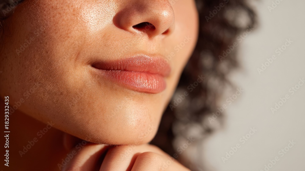 Obraz premium Close up of glowing skin care moment,skincare