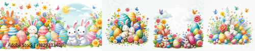 white background easter vector