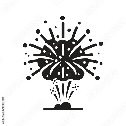 Firework explosion burst symbolizing new year celebration and festive holiday party fun