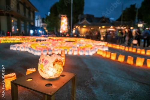 Photos Paint Japanese girl in lantern of Hakata arts festival in Kushida, Fukuoka