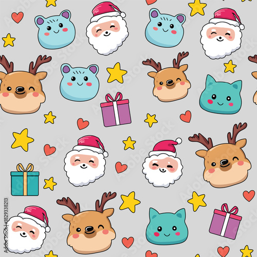 Seamless pattern with christmas elements