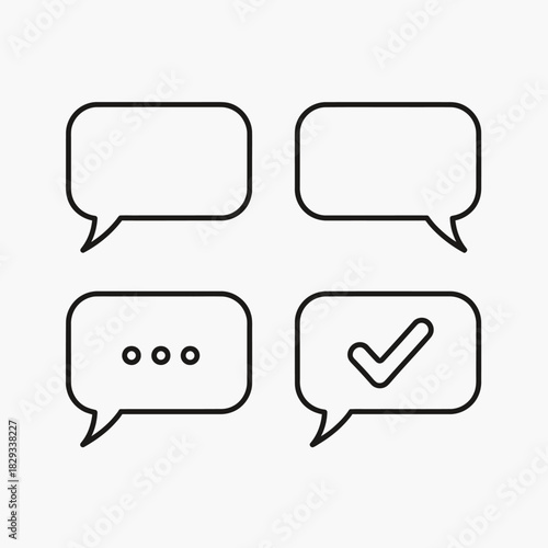 Speech bubbles and chat box icons set.