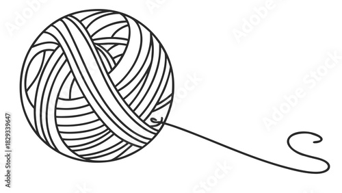 Cozy ball of yarn ready for crafting, perfect for knitting projects and textile designs, creating warmth and comfort in your creative endeavors