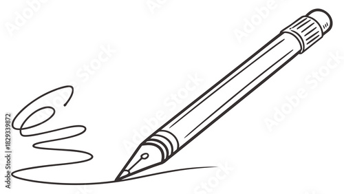 Elegant fountain pen drawing graceful lines, perfect for creative projects, branding, or artistic designs. A classic tool for writers and artists alike