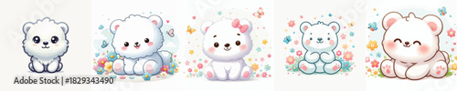  white background bear vector