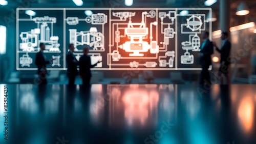 Generative AI advancing industrial process innovation with complex system designs.