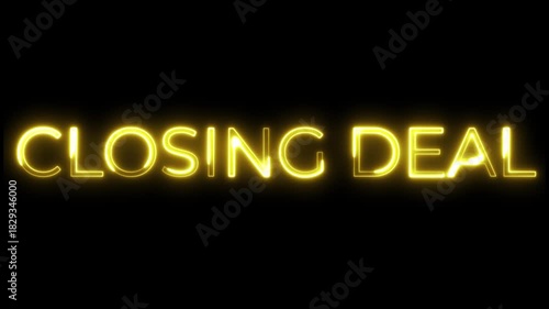 Closing Deal Neon Typography Animation