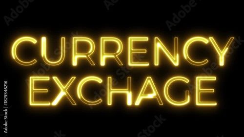 Currency Exchange Neon Typography Animation