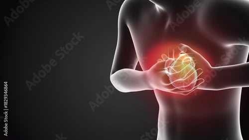 heart chest pain Trauma cardiac heart disease failure x-ray Schematic Medical Visualization