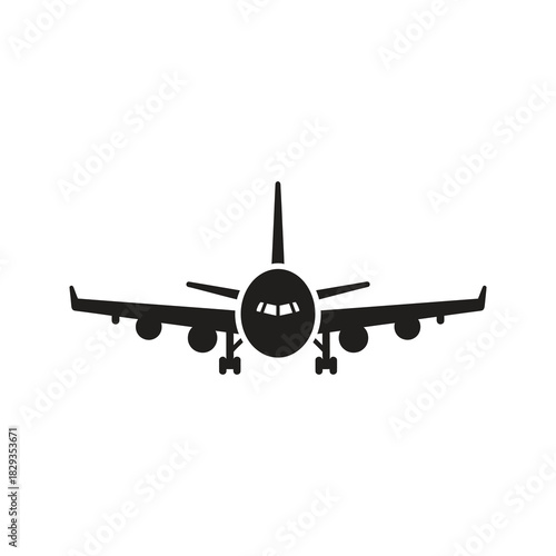 Airplane taking off or landing symbolizing air travel and airport transportation