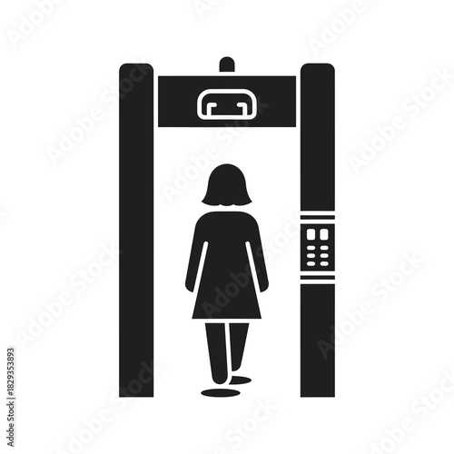 Airport security scanner for passenger screening symbolizing safety and travel control