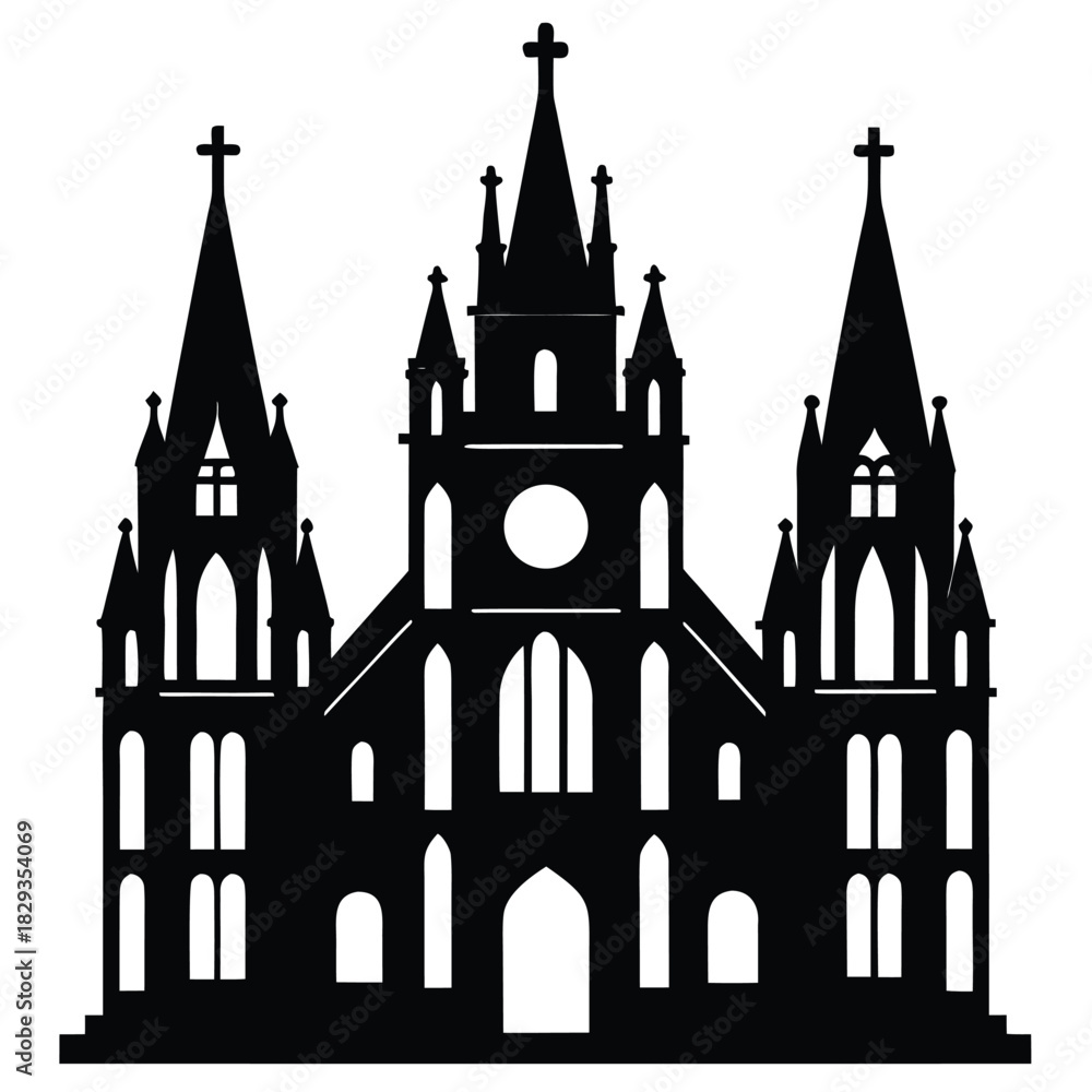 Obraz premium cathedral vector icon on white background