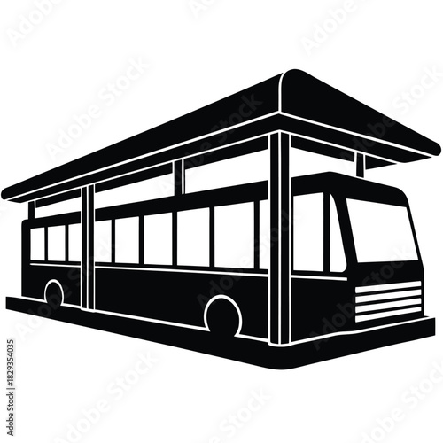 bus terminal vector icon on white background