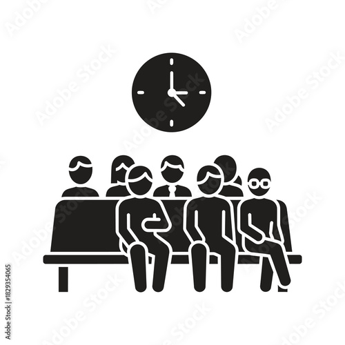 Waiting passengers at boarding gate symbolizing airport lounge and flight departure