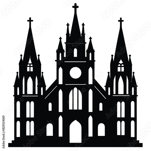 cathedral vector icon on white background