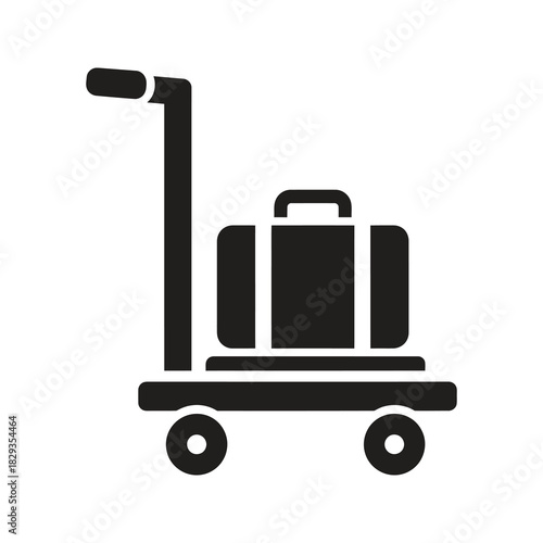 Baggage trolley with stacked suitcases symbolizing airport luggage transport and passenger convenience