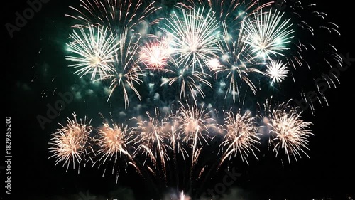Colorful Fireworks Display Against A Black Sky Showing Celebration And Festive Atmosphere
