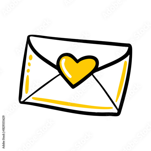 Envelope sealed with heart icon