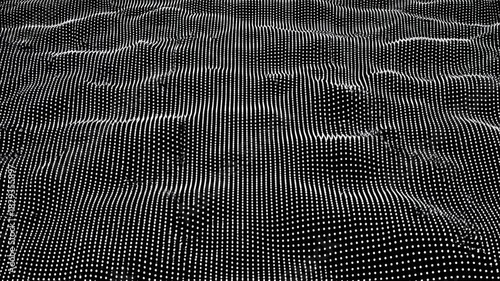 Abstract White Lines Formation on Black Background Creating a Digital Waveform Effect Animation