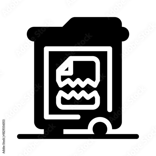 Garbage can with discarded paper suitable for waste management concepts, environmental campaigns, recycling, pollution awareness, and cleanliness presentations.
