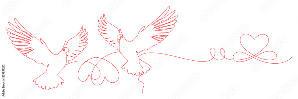 Fototapeta premium dove as a symbol of love and affection with vector line art style 3.eps