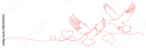 dove as a symbol of love and affection with vector line art style 2.eps