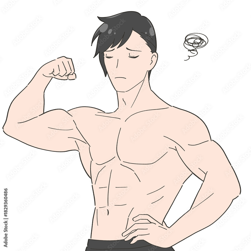 Fototapeta premium 筋肉ムキムキの男性 イラスト
