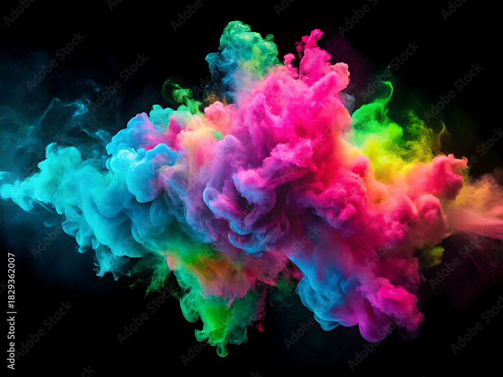 Obraz premium Dynamic multicolor smoke blast 