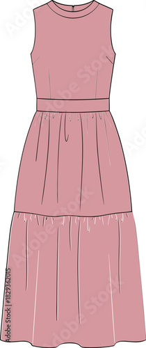 Sleeveless Tiered Maxi Dress DesignSleeveless Tiered Maxi Dress Design