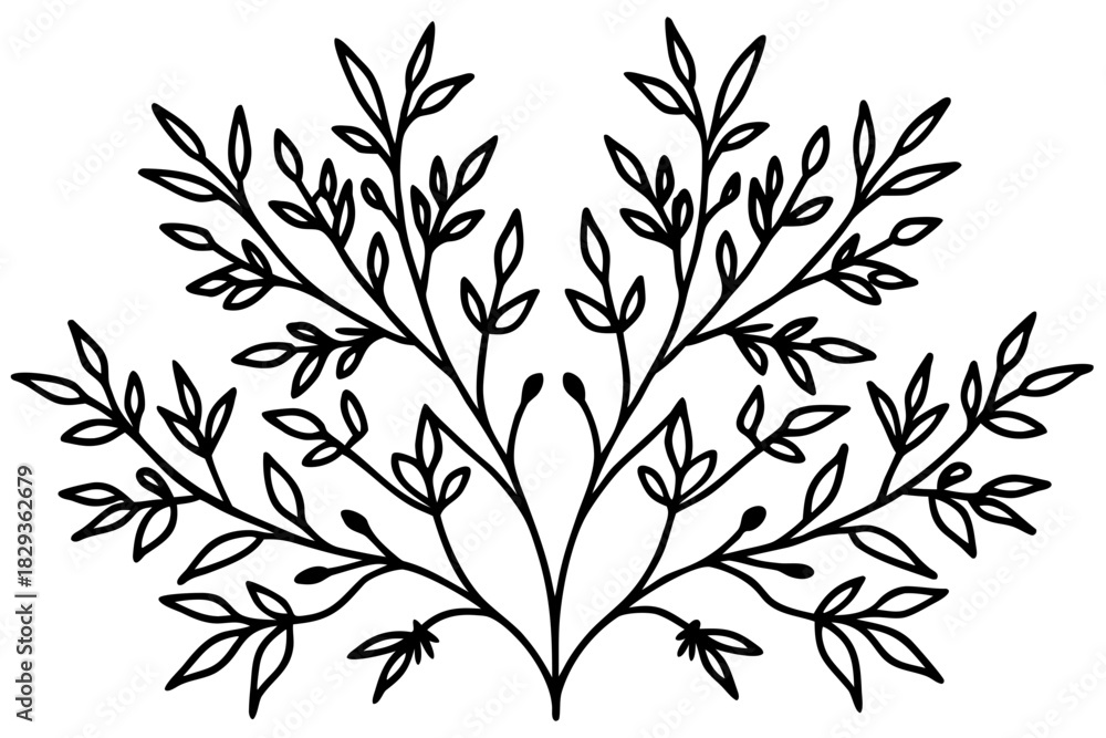 Naklejka premium Floral winter branches pattern