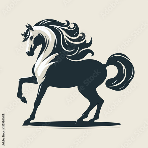 vector illustration of Arabic horse silhouette
