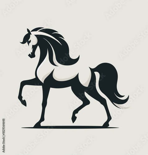 Flat vector of Arabic horse silhouette