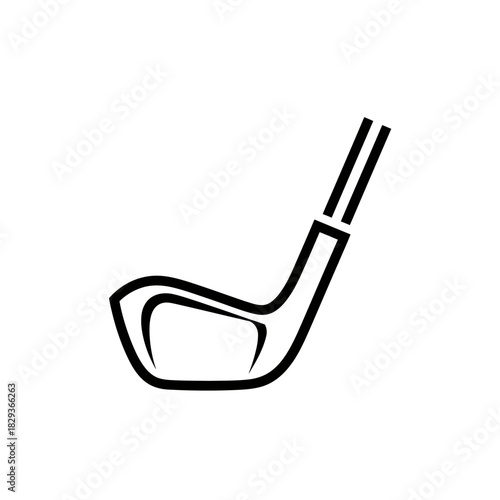 Minimalist flat design logo of golf club, a simple and clean line art illustration for sports vector logo template