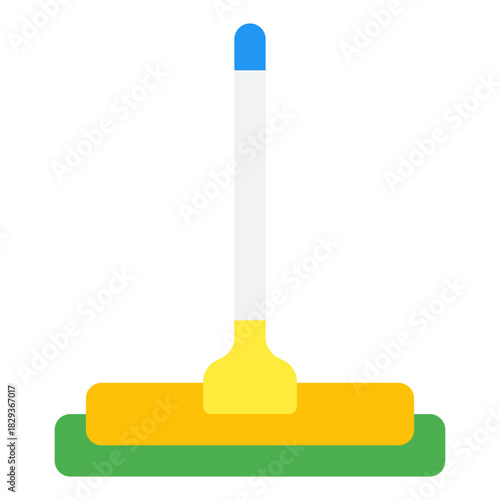 Illustration of a mop cleaning floor