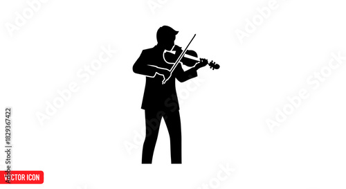 Man playing violin with transparent background