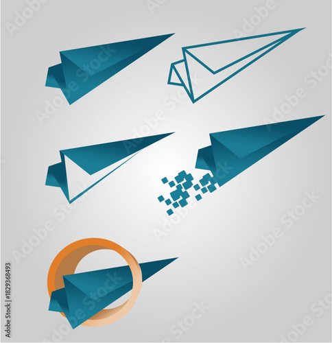 paper airplane on transparent background