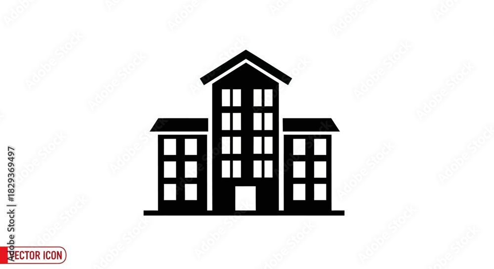 Fototapeta premium Modern building icon with transparent background
