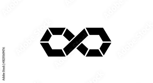 Infinity symbol with hexagonal elements