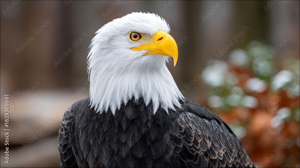 Obraz premium Bald eagle bird of prey closeup in nature