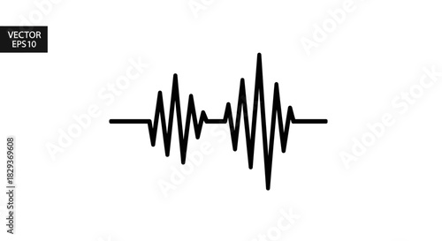 Sound wave icon with transparent background