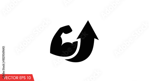 Strength arrow icon with transparent background
