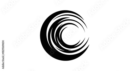 Swirling spiral shape with transparent background