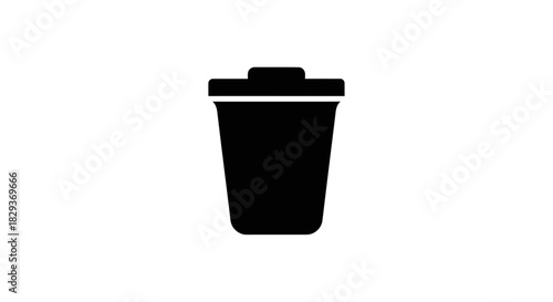 Trash can icon with transparent background